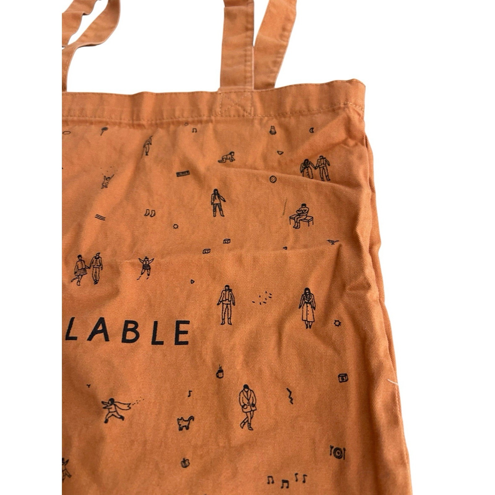 Smallable Limited Edition Orange Tote Bag From Paris 16x15 Organic Cotton — image 6 of 7